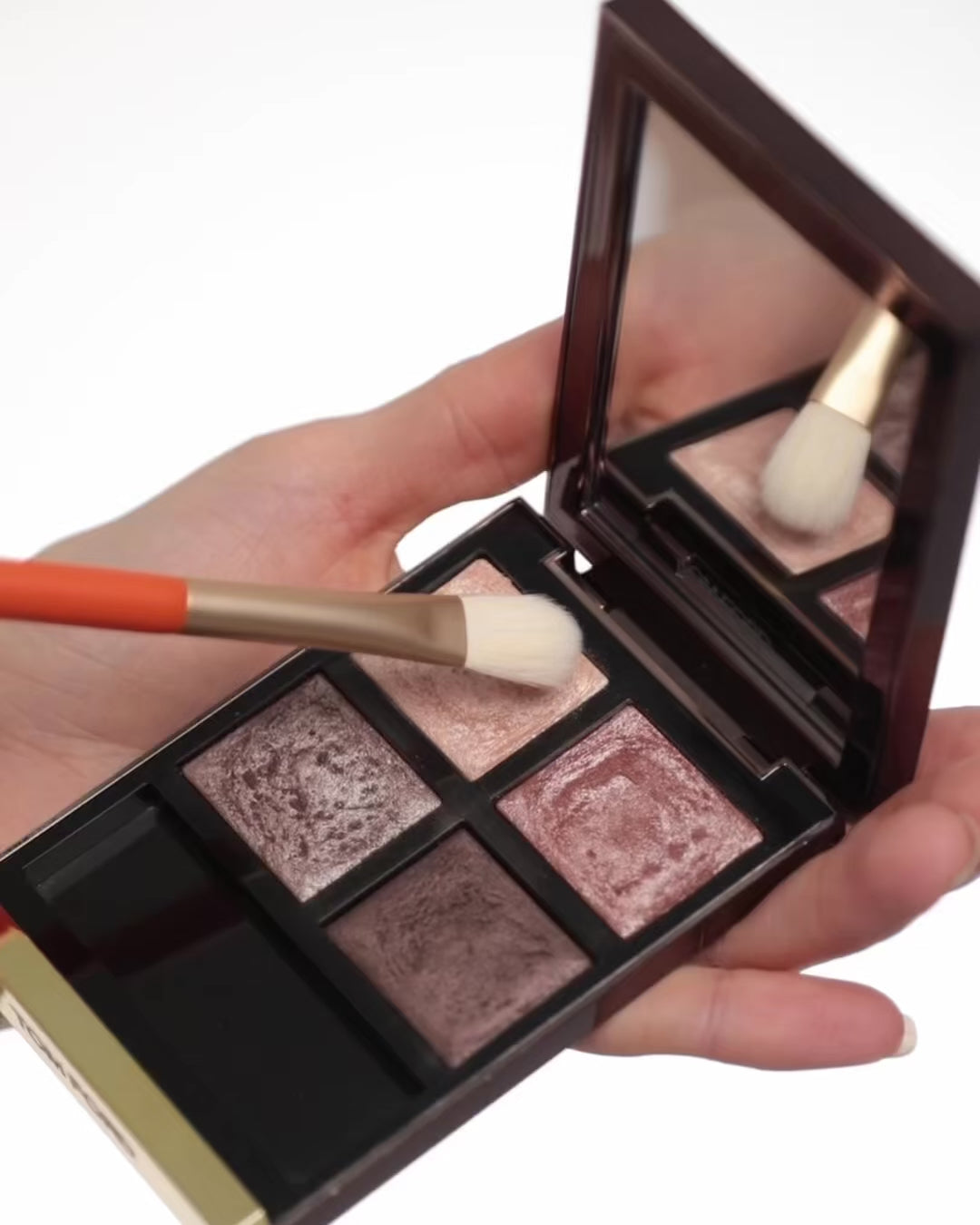 Shadow brush applying eyeshadow